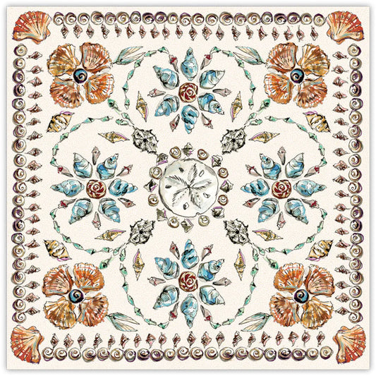 Coastal Seashell Mosaic Square Placemat