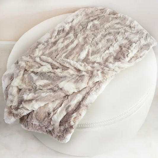 Marble Faux Fur Blanket - 40x40