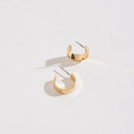 Small Silver & Gold Flat Hoop Earrings