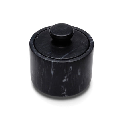 Lidded Black Marble Salt Cellar