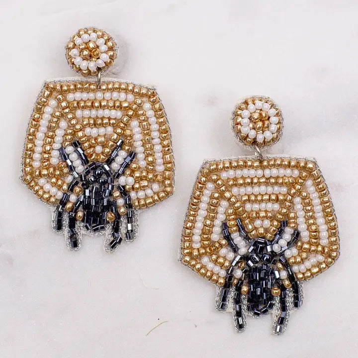 Spiderweb Beaded Earrings
