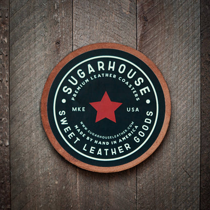 Texas Bronco Leather Coaster