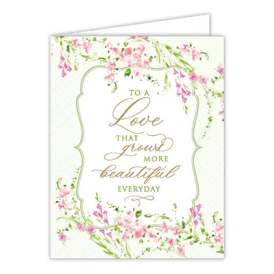 RosanneBeck Collections Handpainted Wedding Card - My Love For You Grows Every Day Greeting Card