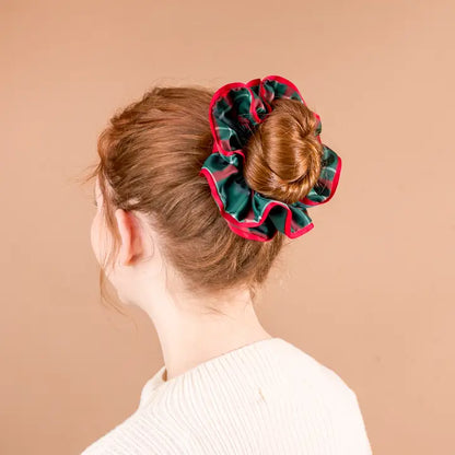 Ruffle Up Scrunchie-Evergreen Plaid