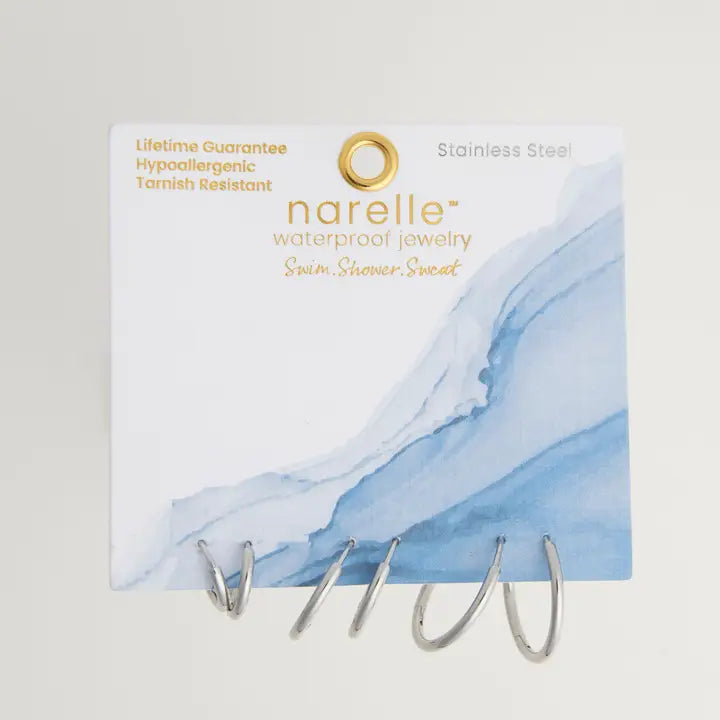 Waterproof Earring Narelle Classic Hoop Trio Jewelry