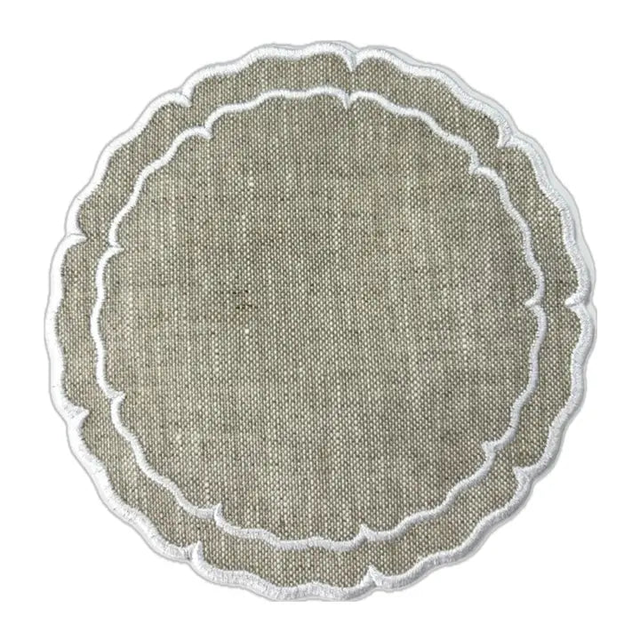 Skyro Linho Scalloped Round Coasters