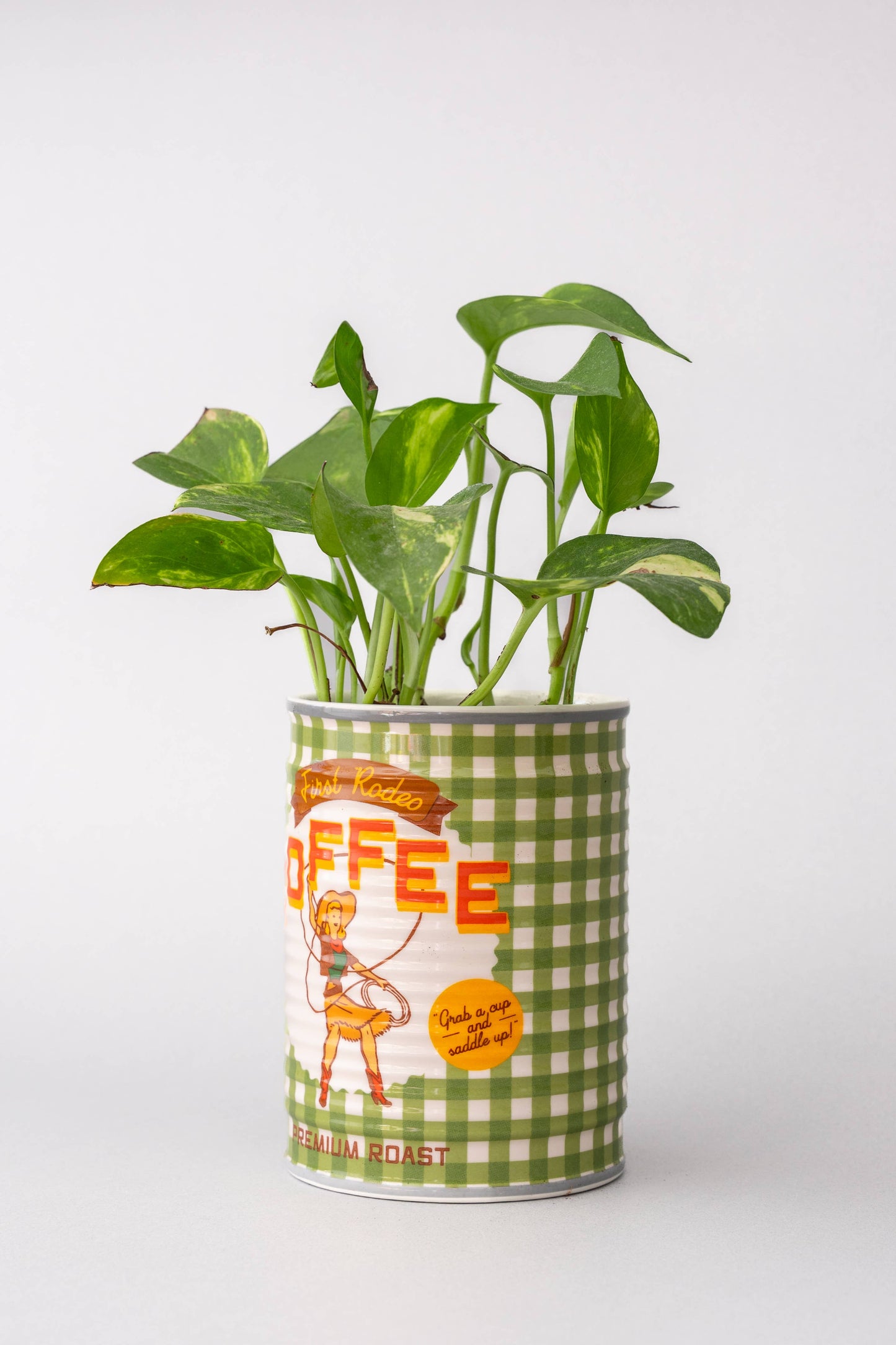 Coffee Cowgirl Ceramic Planter