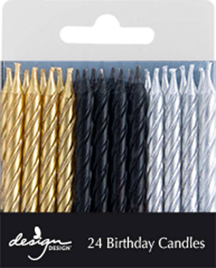 Black and Gold Twist Stick Candles