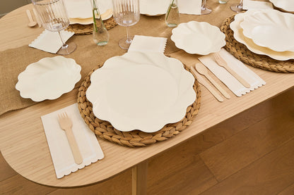 Cream Bamboo Dinner & Salad Plates