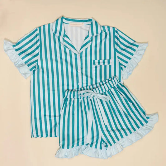 Sicily Stripes Slumber Party Pajama Shorts Set
