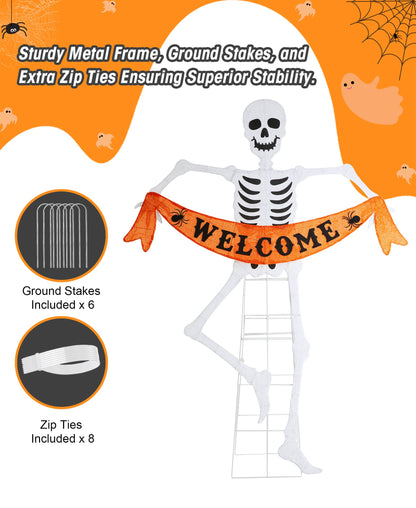 Lighted 2D Skeleton Outdoor Decor