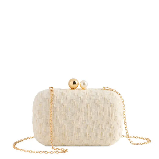 Veil Minaudière Ivory Clutch