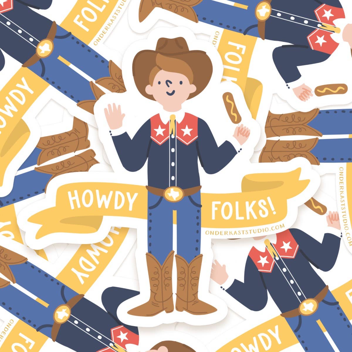 Howdy Folks Sticker