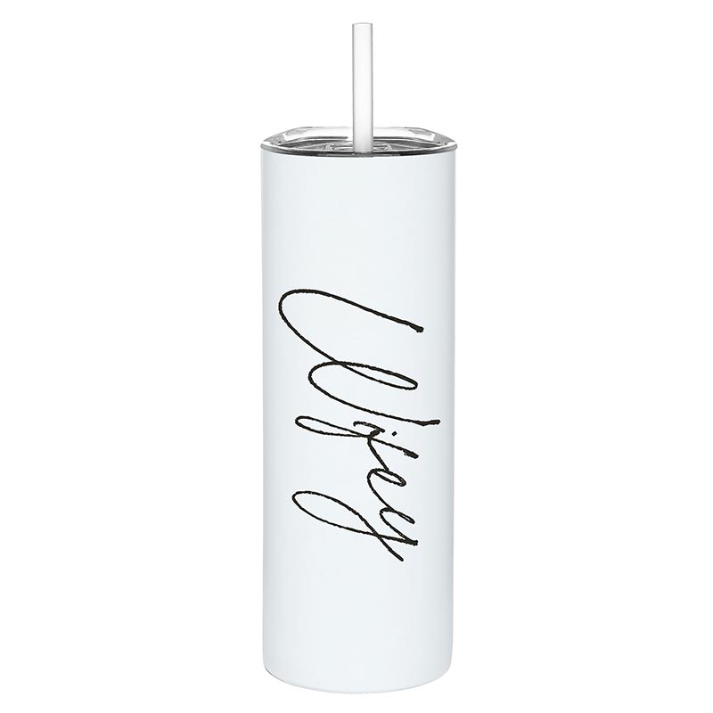 "Wifey" White Stainless Steel Skinny Tumbler