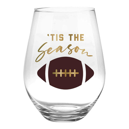 Tis The Season Football Jumbo Wine Glass