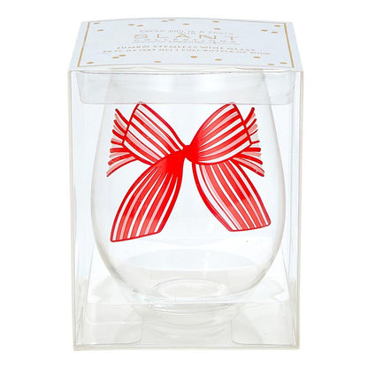 Jumbo Red Bow Wine Glass