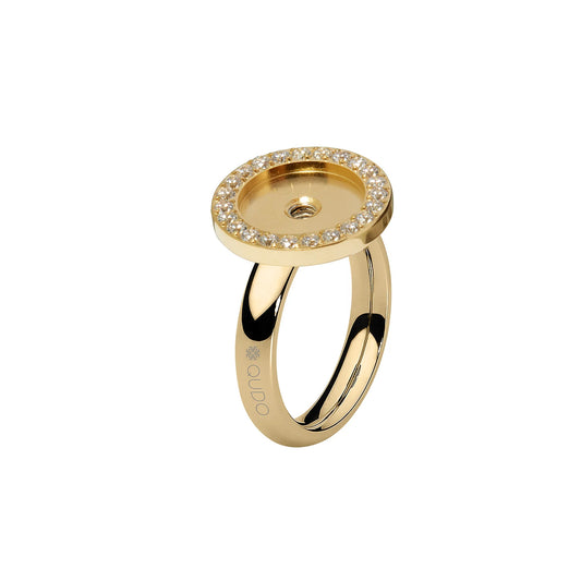Qudo Basic Ring Diamond Surround Gold