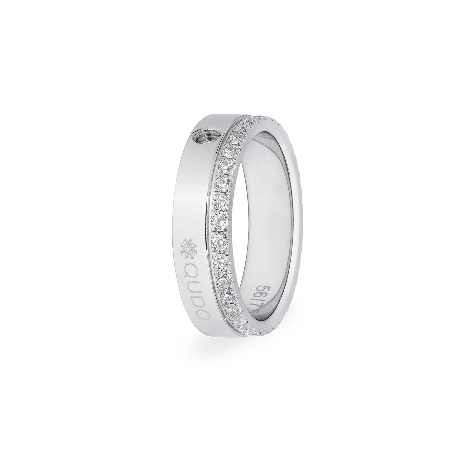 Qudo San Remo Silver Ring with Stone Band