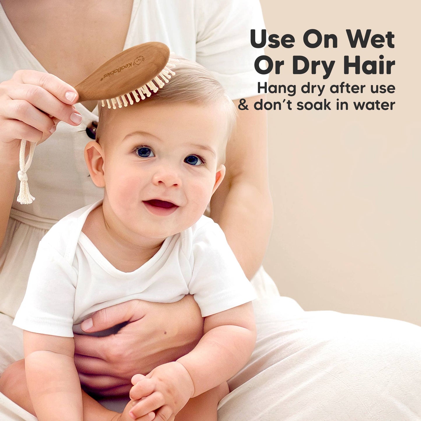 Baby Hair Brush and Comb Set: Dark Wood Walnut