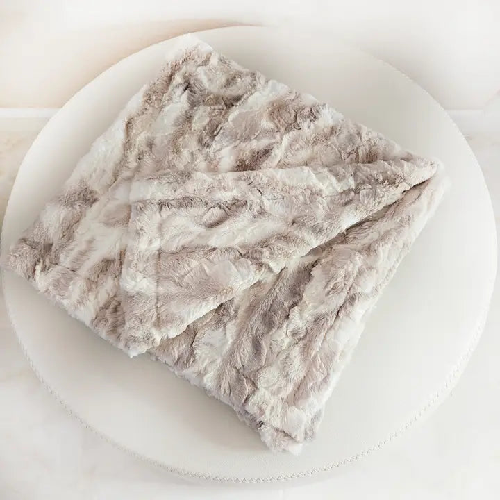 Marble Faux Fur Blanket - 40x40