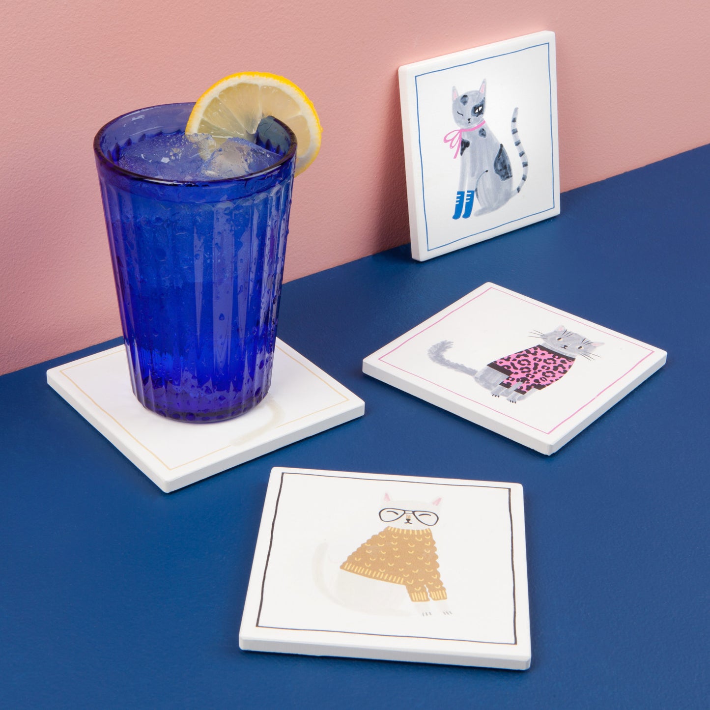 Feline Fine Soak Up Coaster - Set of 4
