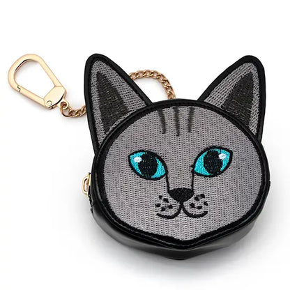 2-in-1 Bag Charm & Reusable Shopper Bag - Gray Cat / Kitten