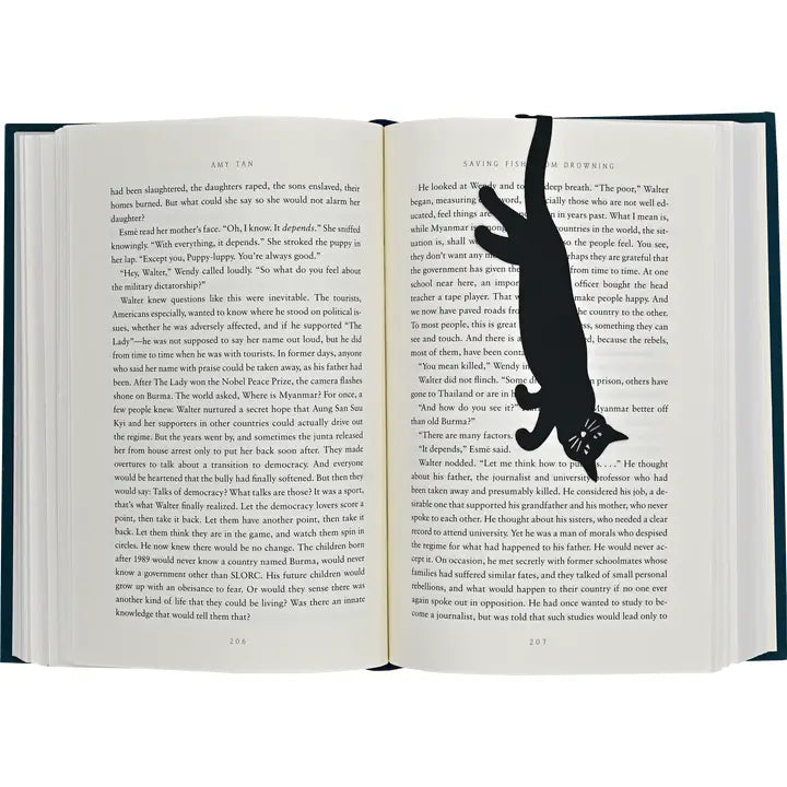 Curious Cat Metal Bookmark