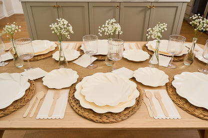 Cream Bamboo Dinner & Salad Plates