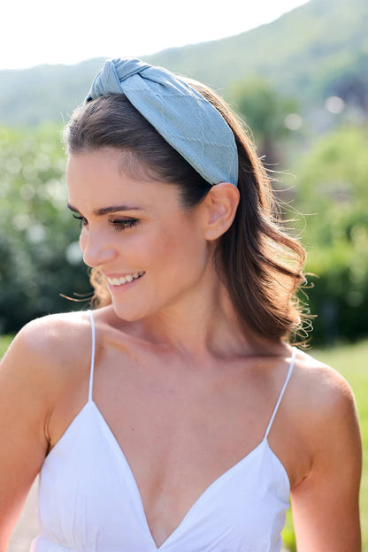 Shiraleah Ali Denim Blue Knotted Headband