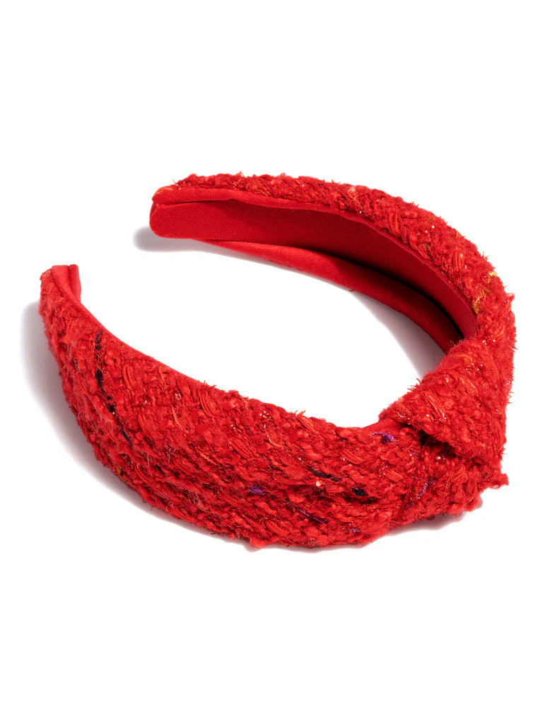 Shiraleah Boucle Knotted Headband - Red & Ruby