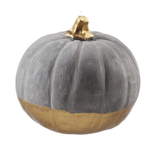 Fall Gold Dipped Cement Pumpkin