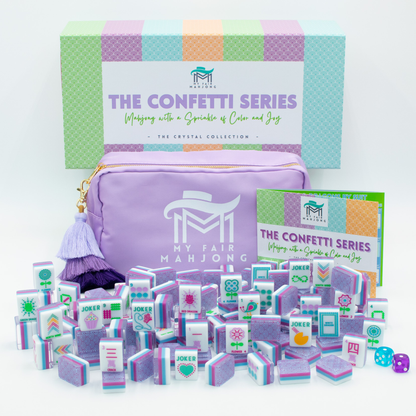 Crystal Confetti Purple - Mahjong Tile Set with a Sprinkle of Color