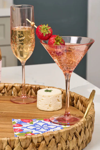 Traditional Classic Blush Pink Tumblers, Wine and Cocktail Glasses & Pitcher