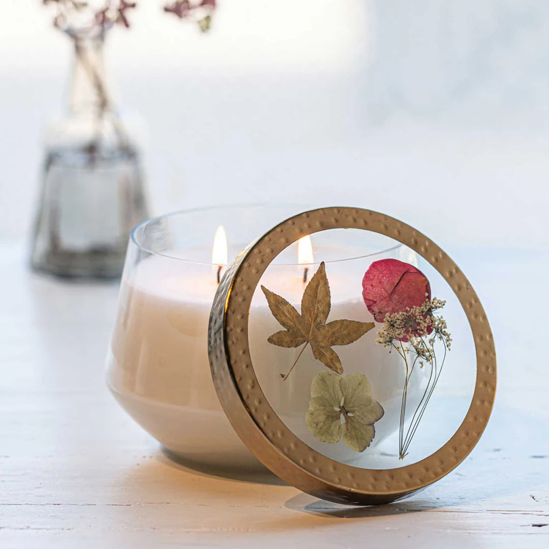 Winterberry Frost Pressed Floral Candle by Rosy Rings