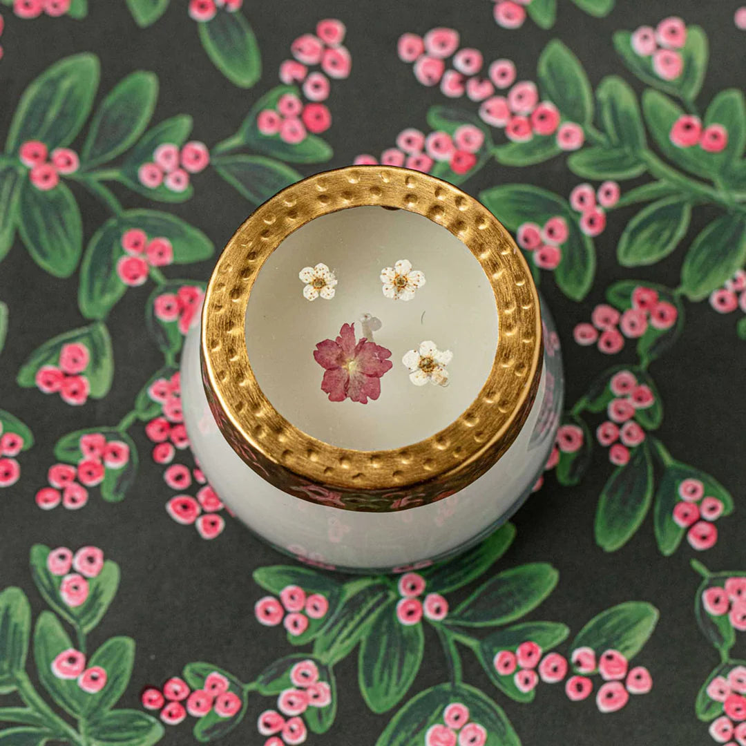 Winterberry Frost Pressed Floral Candle by Rosy Rings