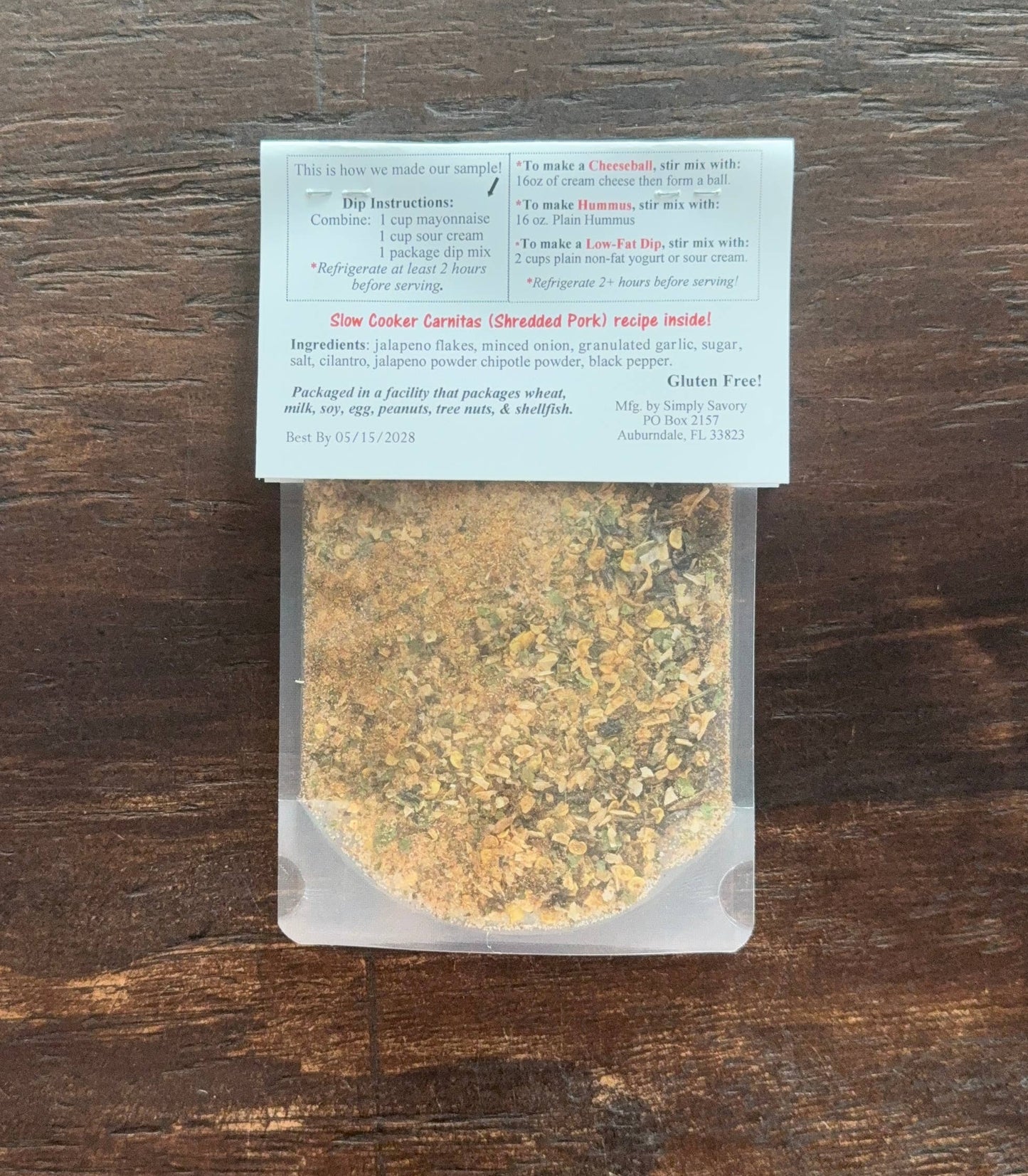 Simply Savory Firecracker Jalapeño Chipotle Dip Mix