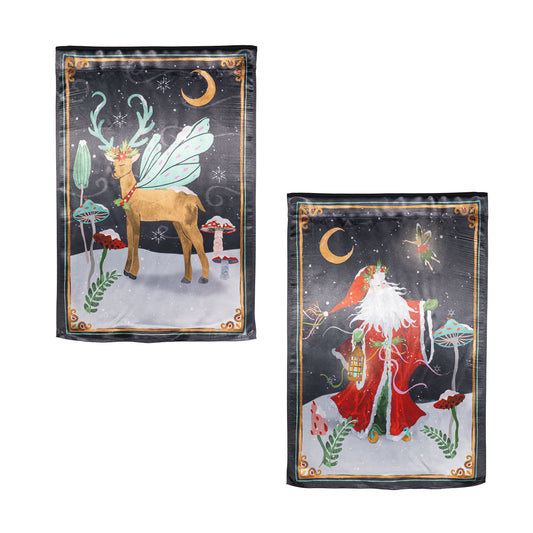 Santa's Forest of Wonder Reversible Lustre House Flag