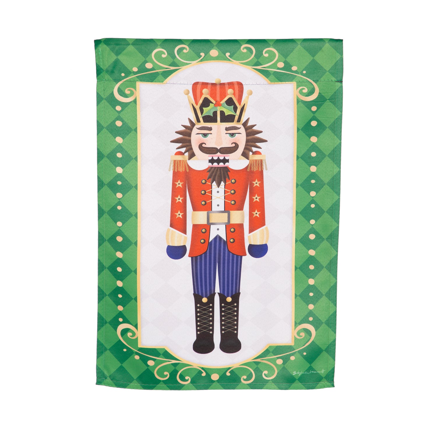 Holiday Nutcracker Reversible Suede House Flag