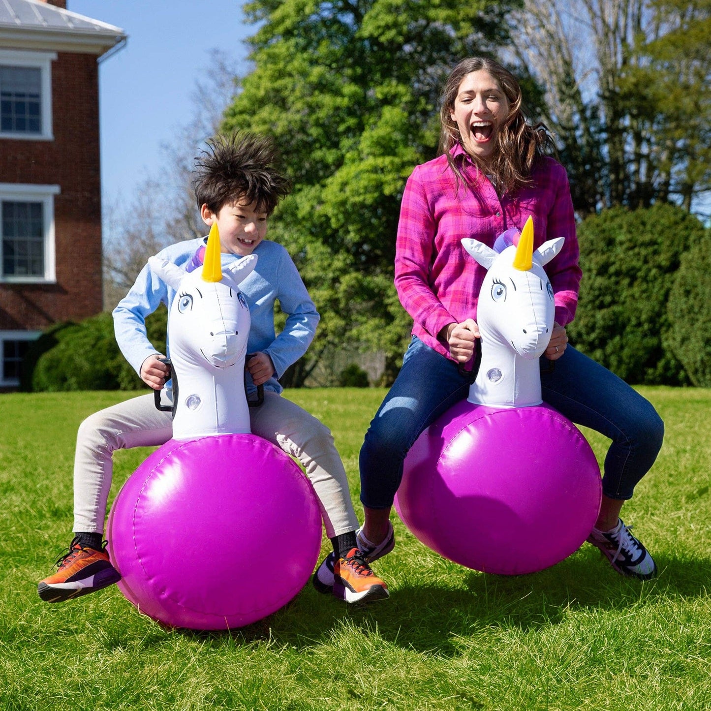 Inflatable Ride-On Hop 'n Go - Set of 2: Unicorn