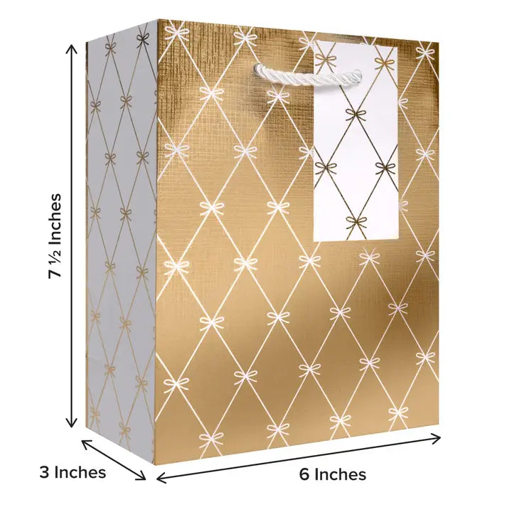 Beautiful Bows Gold Small Gift Bag
