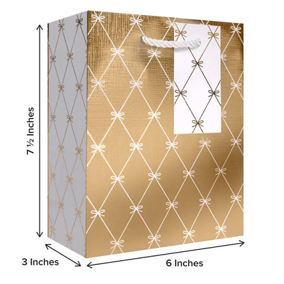 Beautiful Bows Gold Small Gift Bag