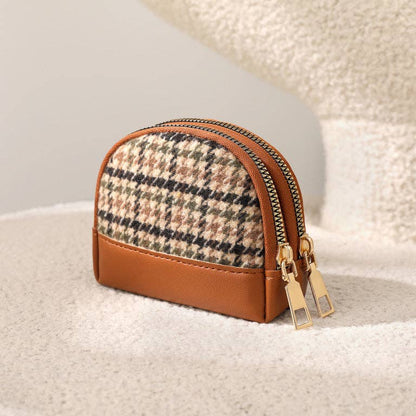 Fabric Coin Purse with Double Zipper
