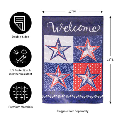 Red, White, and Blue Suede Garden Flag