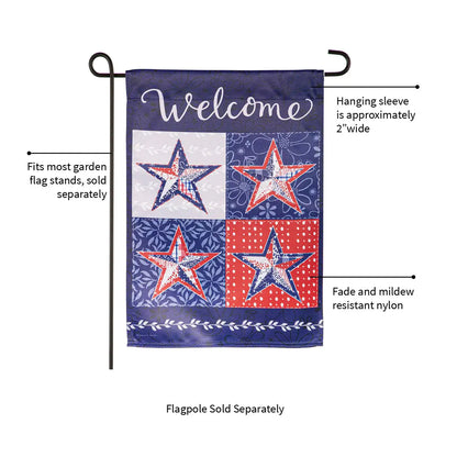 Red, White, and Blue Suede Garden Flag