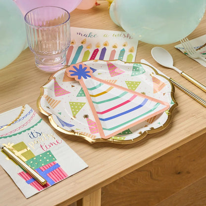 Birthday Party Candles Paper Dinner Plate