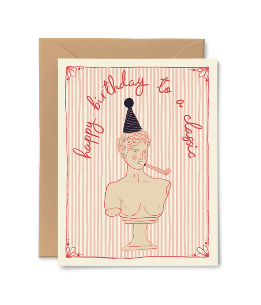 Happy Birthday Classic Statue Bust Card