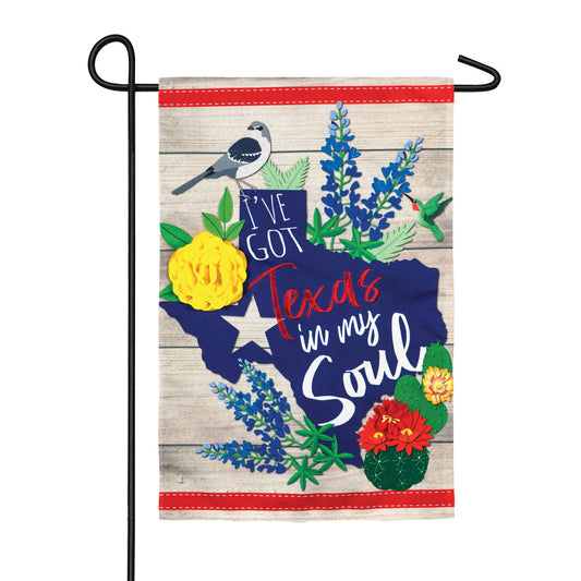 Texas In My Soul Linen Garden Flag