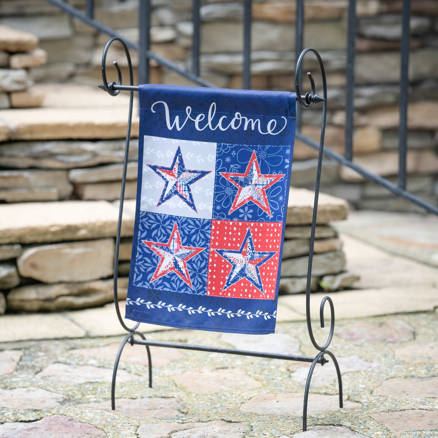 Red, White, and Blue Suede Garden Flag