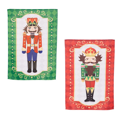 Holiday Nutcracker Reversible Suede House Flag