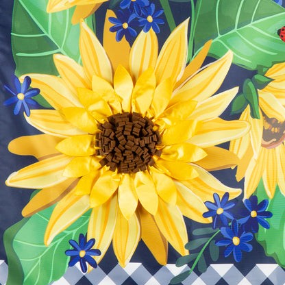 Sunflower Welcome Applique House Flag